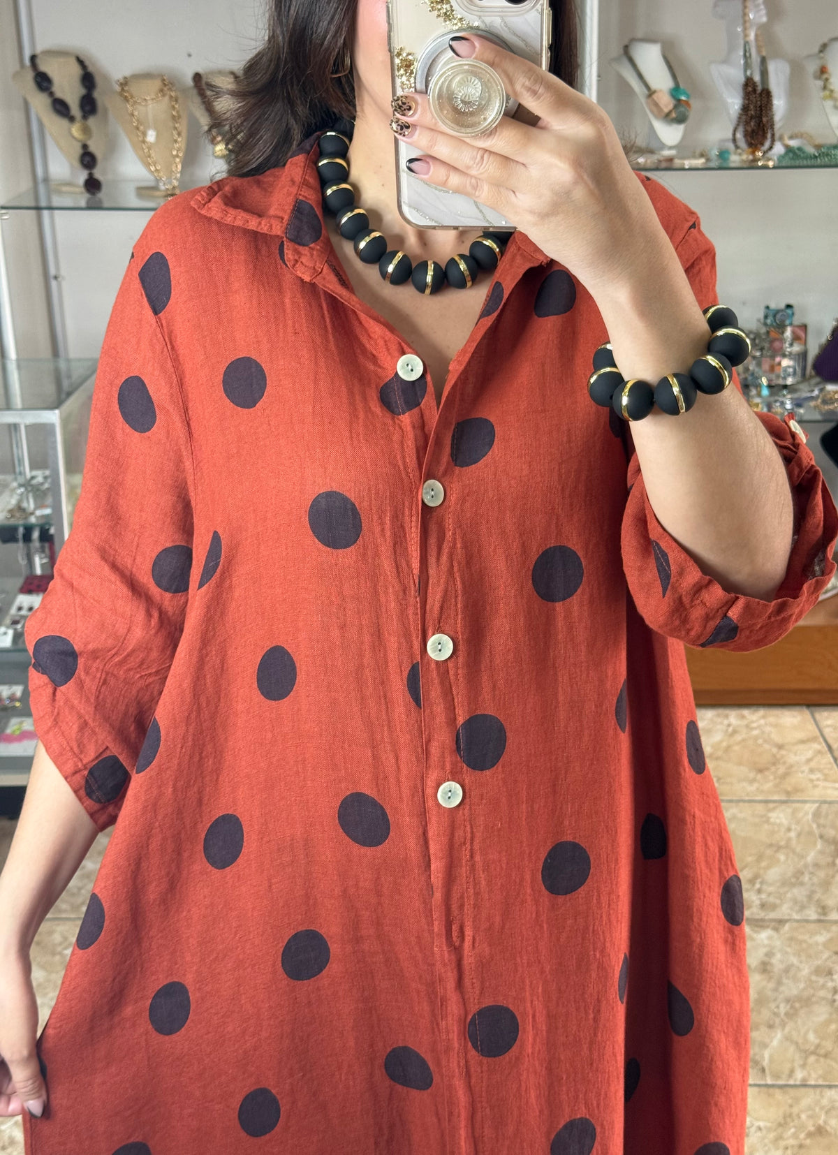 OS Polka Dots Dress/Top & Pants Set (NO RETURNS OR EXCHANGE)