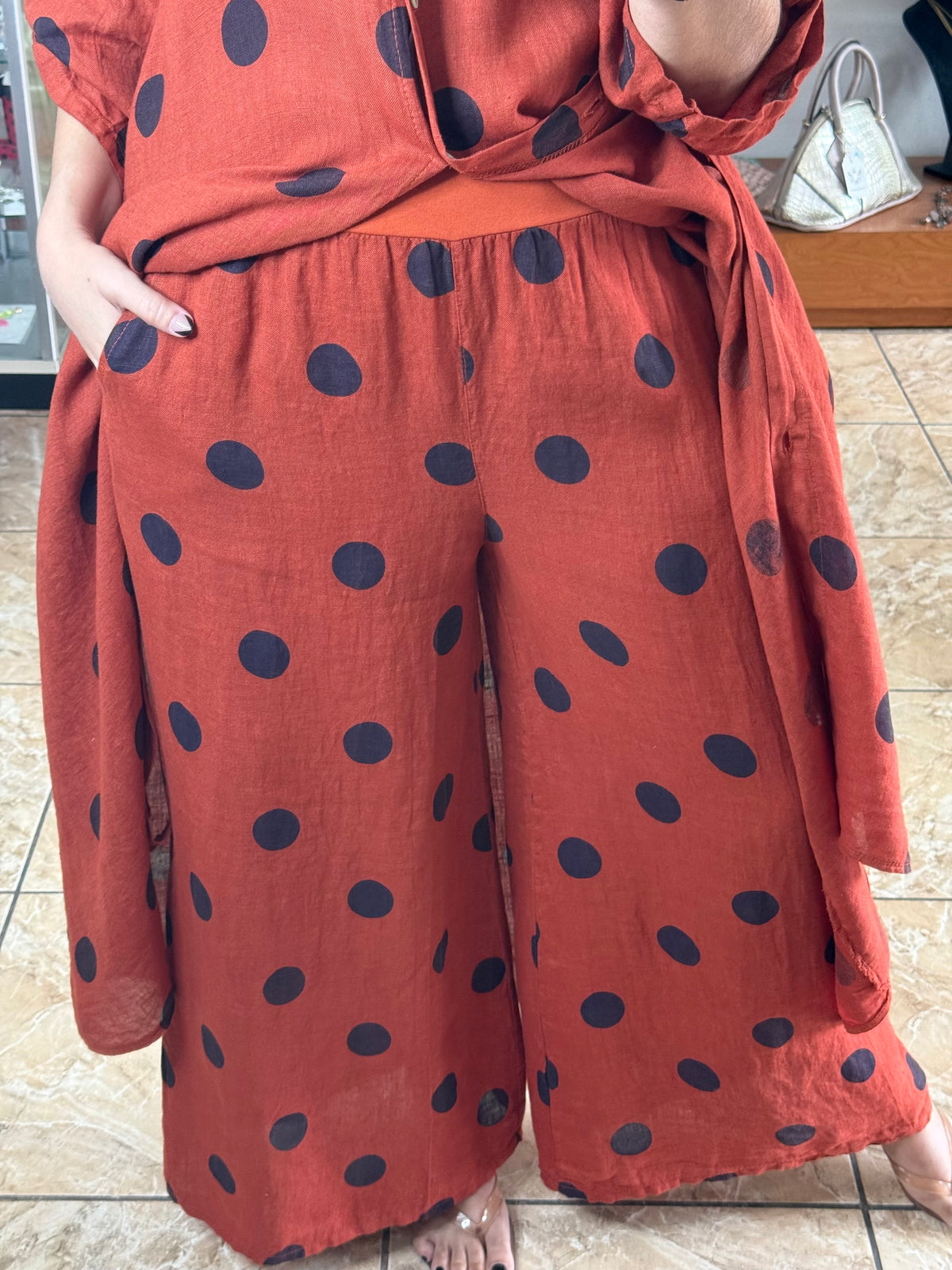 OS Polka Dots Dress/Top & Pants Set (NO RETURNS OR EXCHANGE)