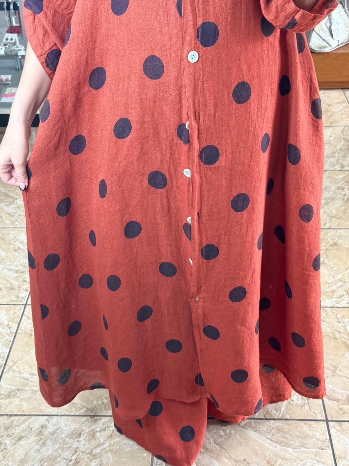 OS Polka Dots Dress/Top & Pants Set (NO RETURNS OR EXCHANGE)