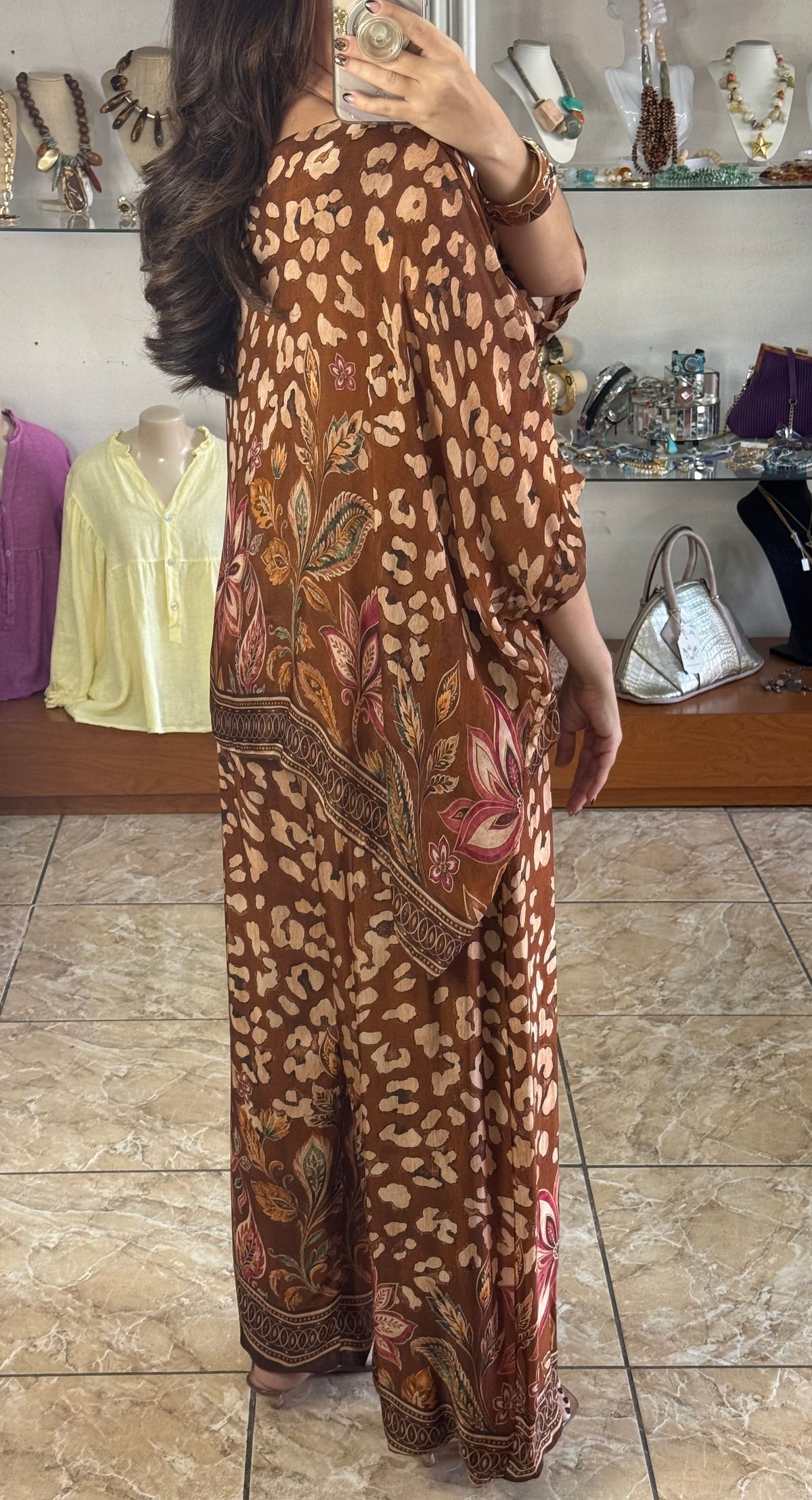 Leopard/Floral OS Silk Pant Set (NO RETURNS OR EXCHANGE)