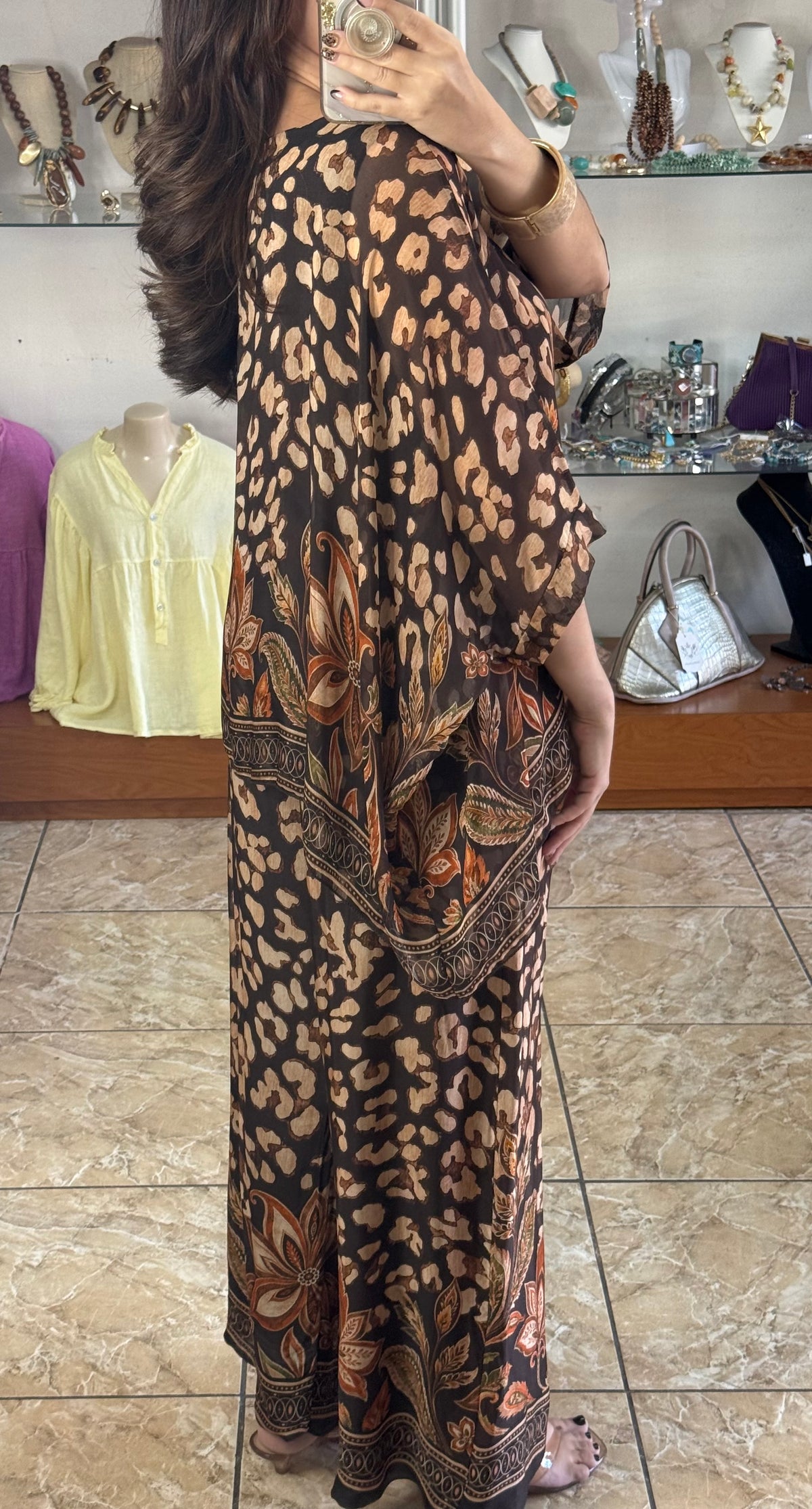 Leopard/Floral OS Silk Pant Set (NO RETURNS OR EXCHANGE)
