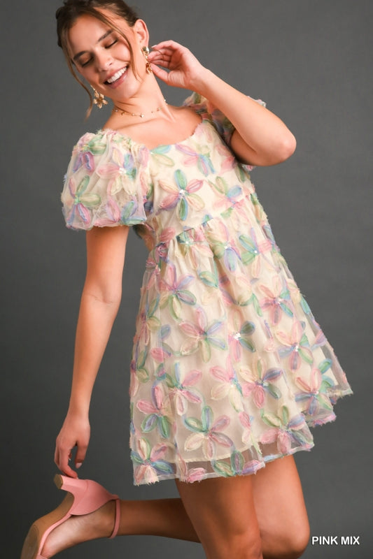 Balloon Sleeve Organza Dress