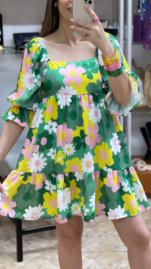 Green Floral Dress