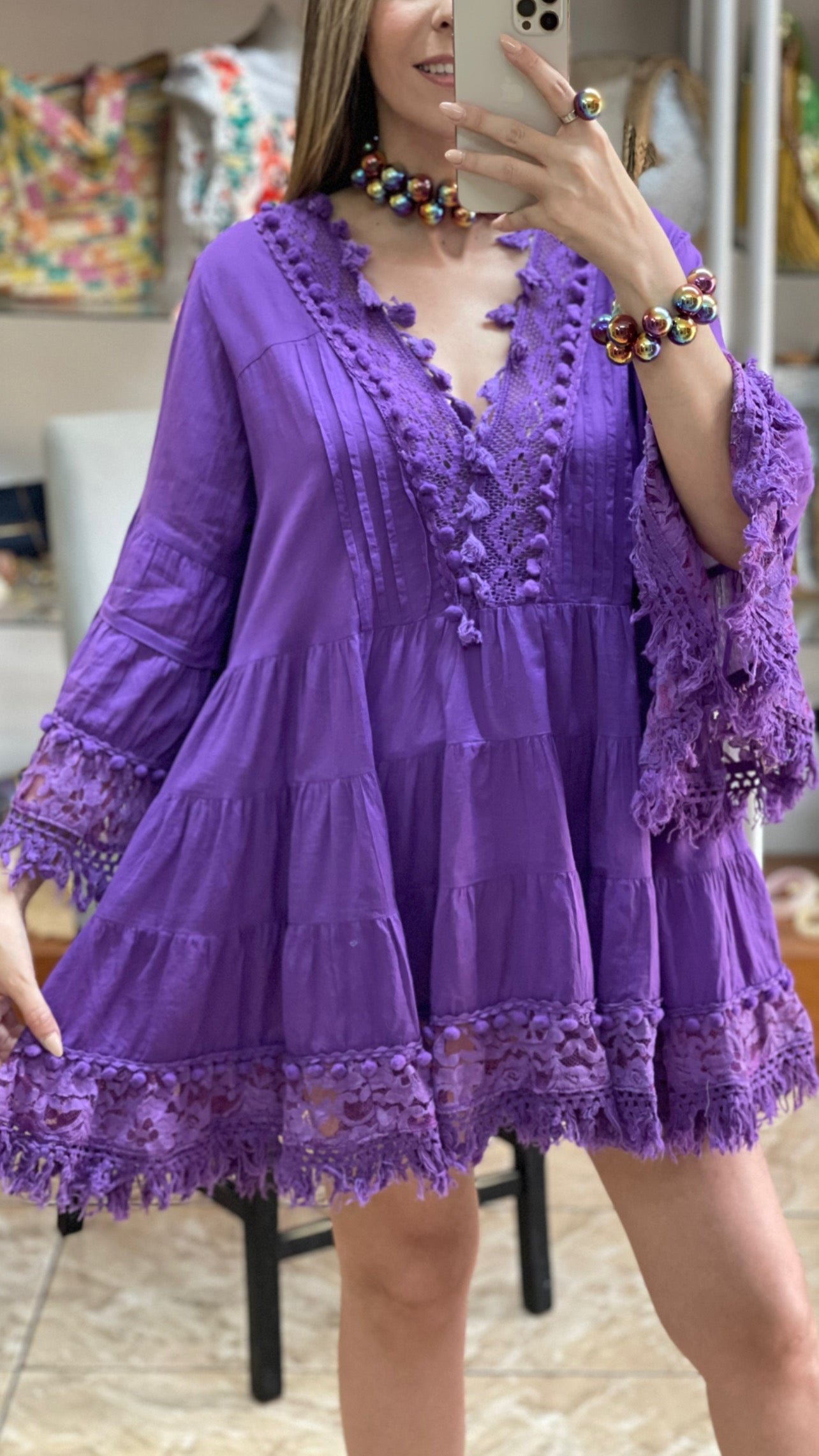 Purple Boho Dress