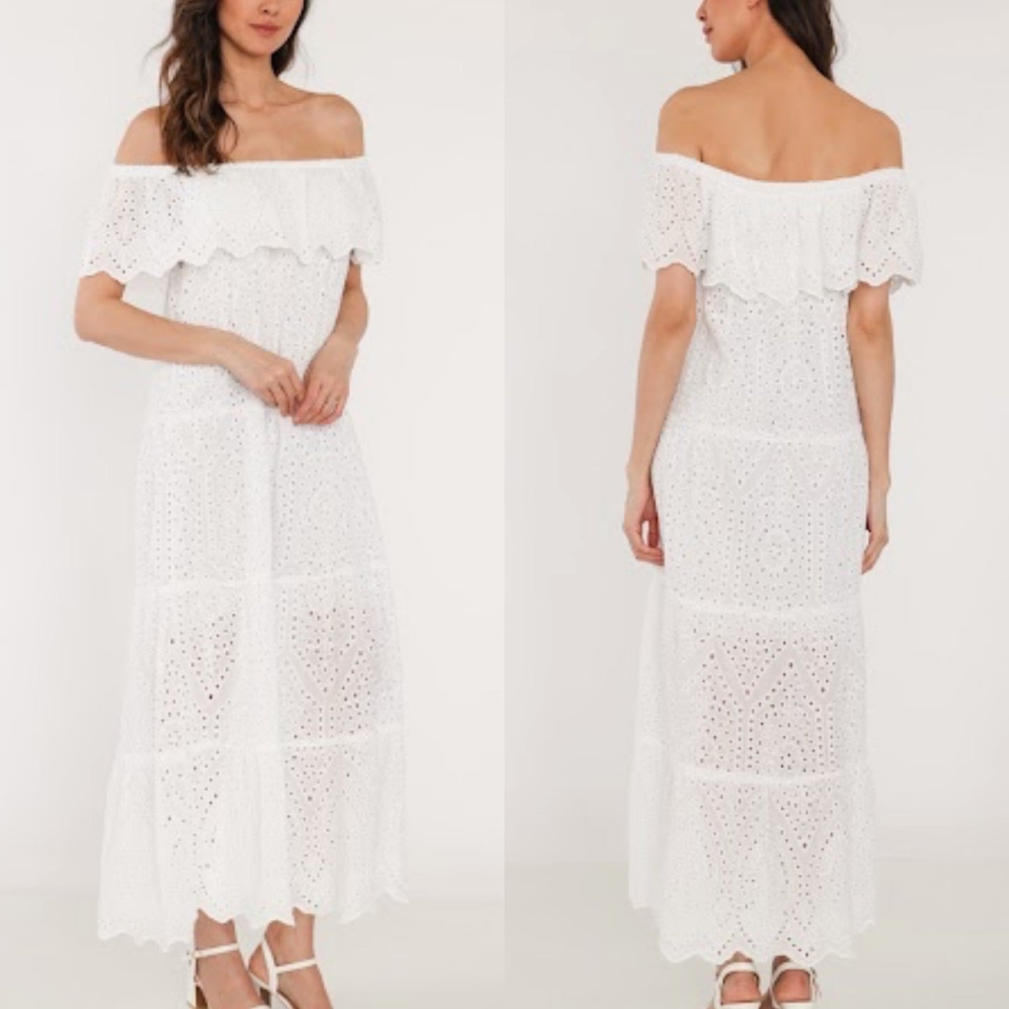 Off Shoulder Eyelet Dress