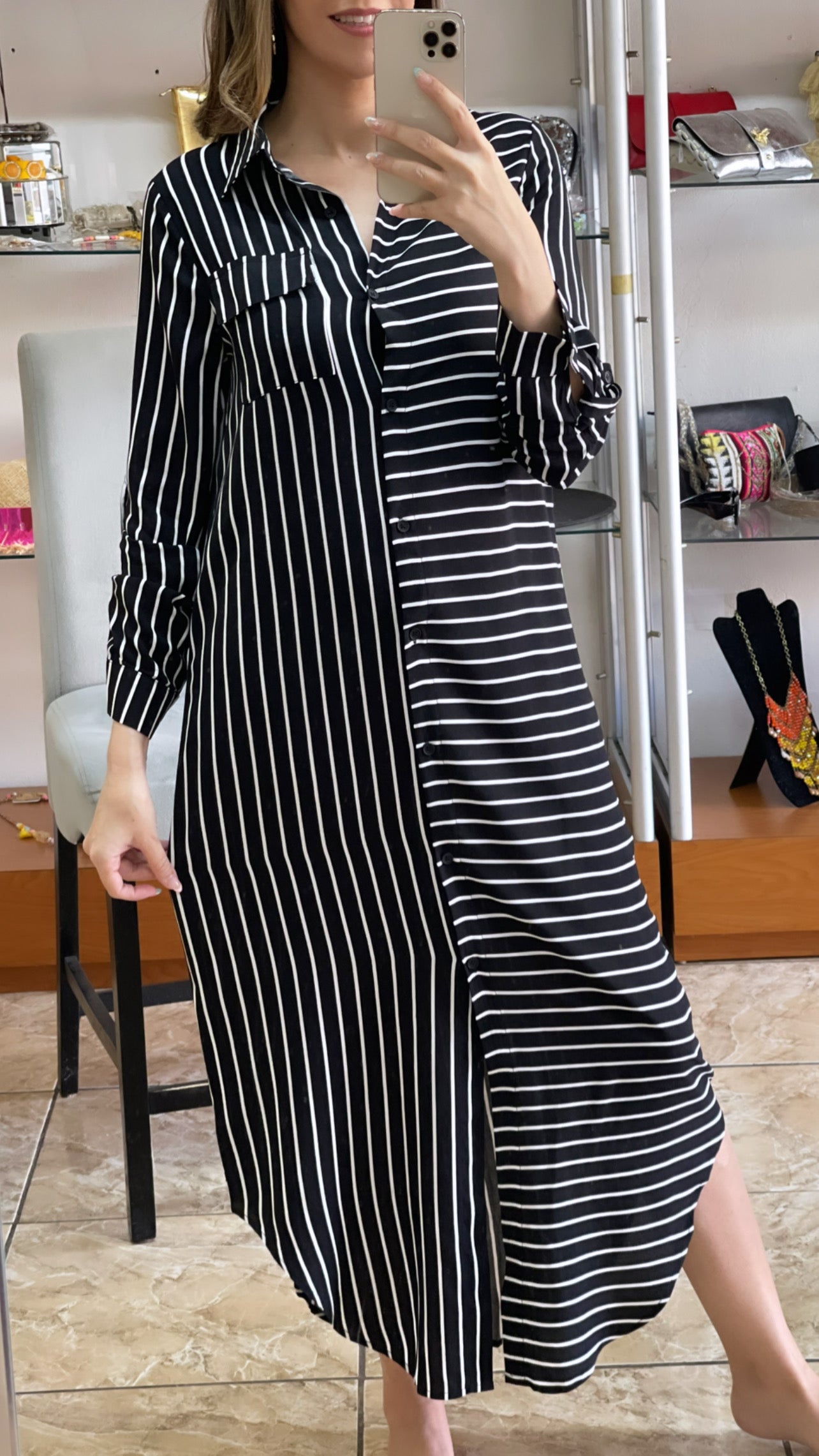 Black and White Stripes Dress